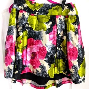 Milly of New York Silk floral midi skirt